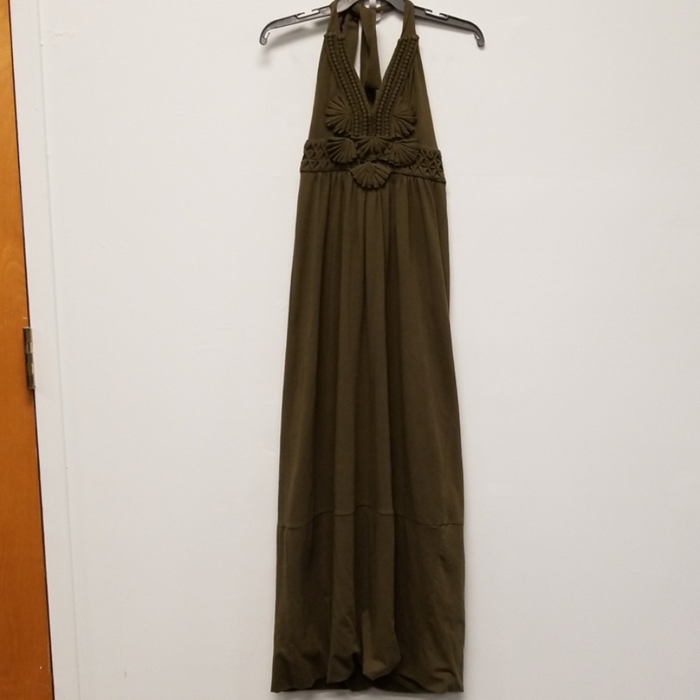 Milly Of New York Olive Embroidered Maxi Dress P